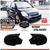 Citroen C2 2004-2008 Uyumlu Batman Yarasa Ayna Kapağı Piano Black ABS Plastik
