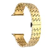 Gpack Apple Watch Ultra 2 Kordon Metal Zigzag Fit Tasarım Desenli KRD86
