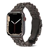 Gpack Apple Watch SE 2 2023 40mm Kordon Mat Parlak Şerit Bakla Desenli Krd54