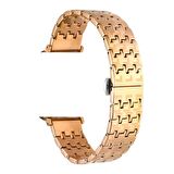 Gpack Apple Watch SE 2 2023 40mm Kordon Metal Zigzag Fit Tasarım Desenli KRD86