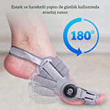 Ayarlı Ayak Başparmak Kemik Düzeltici Halluks Valgus Baş Parmak Eğriliği Düzeltme Aparatı Gece Ateli Gri Renk 2 Adet