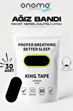 Health Ağız Bandı Siyah 30 Adet, Horlama Önleyici Ağız Kapama Hipoalerjenik Uyku Bandı