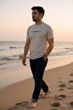 Erkek Slim Fit Enjeksiyon Baskılı Pamuklu T-Shirt