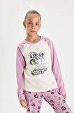 DeFacto Kız Çocuk Pijama Takımı PowerPuff Girls Uzun Kollu Üst Uzun Alt D4158A824AUER103