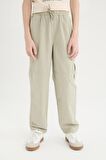 Erkek Çocuk Loose Fit Standart Paça Gofre Dokulu Pantolon