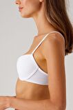 2'li Ekonomik Paket Beyaz 6812 Como Balenli Soft Push Up Micro Dekolteli T-Shirt Sütyen Set