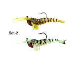 Captain 3048 Magic Shrimp 2li SET 3D Silikon Karides 50mm 3.7gr Suni Yem 3