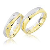 Sarı Beyaz Altın Alyans 1801