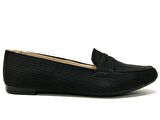 Sedef Siyah Loafer Anatomik Babet