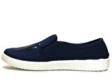Almira Lacivert Pullu Bağcıksız Anatomik Sneakers Babet