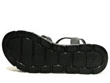 Punto Siyah Platin Pırlanta Taşlı Tokalı Anatomik Comfort Sandalet