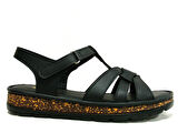 Punto Siyah Cırtlı Anatomik Comfort Sandalet