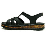 Punto Siyah Cırtlı Anatomik Comfort Sandalet