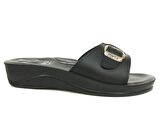 Muya Siyah 6 Noktalı Tokalı Anatomik Comfort Terlik