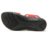 Muya Kırmızı Cırtlı Deri Anatomik Comfort Sandalet