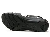Muya Siyah Cırtlı Deri Anatomik Comfort Sandalet