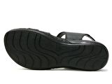 Muya Siyah Cırtlı Deri Anatomik Comfort Sandalet
