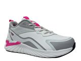 Jump Beyaz Gri Pembe Sneakers Bağcıklı Spor Ayakkabı