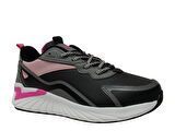 Jump Siyah Pembe Fuşya Sneakers Bağcıklı Spor Ayakkabı