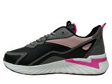 Jump Siyah Pembe Fuşya Sneakers Bağcıklı Spor Ayakkabı