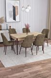 Rovena Leona Meşe 80x132 Açılabilir Mdf Yemek Odası Takımı 6 Adet Sandalye