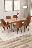 Rovena Zeta Meşe 80x132 Açılabilir Mdf Yemek Odası Takımı 6 Adet Sandalye