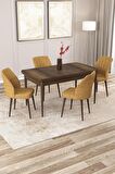 Rovena Zeta Barok 80x132 Açılabilir Mdf Yemek Odası Takımı 4 Adet Sandalye