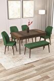 Rovena Zeta Barok 80x132 Açılabilir Mdf Yemek Odası Takımı 4 Adet Sandalye + 1 Bench