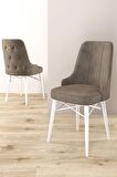 Rovena Mona Beyaz 80x132 Açılabilir Mdf Mutfak Masası Takımı 4 Adet Sandalye+1 Bench