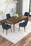 Rovena Mona Barok 80x132 Açılabilir Mdf Mutfak Masası Takımı 4 Adet Sandalye