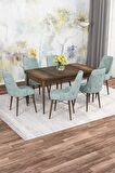 Rovena Mona Barok 80x132 Açılabilir Mdf Mutfak Masası Takımı 6 Adet Sandalye