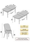 Rovena Kaf Barok 80x132 Açılabilir Suntalam Yemek Odası Takımı 6 Adet Sandalye