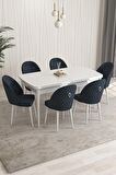 Rovena Modica Beyaz 80x132 Açılabilir Suntalam Yemek Odası Takımı 6 Adet Sandalye