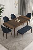 Rovena Modica Barok 80x132 Açılabilir Suntalam Yemek Odası Takımı 4 Adet Sandalye+1 Bench