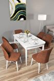 Rovena Novana Beyaz 80x132 Açılabilir Suntalam Yemek Odası Takımı 6 Adet Sandalye