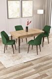Rovena Zayn Meşe 80x132 Açılabilir Suntalam Yemek Odası Takımı 4 Adet Sandalye