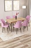 Rovena Zayn Meşe 80x132 Açılabilir Suntalam Yemek Odası Takımı 6 Adet Sandalye