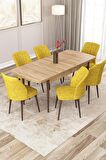 Rovena Zayn Meşe 80x132 Açılabilir Suntalam Yemek Odası Takımı 6 Adet Sandalye