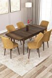 Rovena Zayn Barok 80x132 Açılabilir Suntalam Yemek Odası Takımı 6 Adet Sandalye