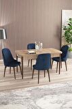 Rovena Armin Meşe 80x132 Açılabilir Mdf Mutfak Masası Takımı 4 Adet Sandalye