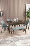 Rovena Armin Barok 80x132 Açılabilir Mdf Mutfak Masası Takımı 4 Adet Sandalye+1 Bench