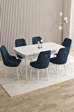Rovena Flora Beyaz 80x132 Açılabilir Mdf Yemek Odası Takımı 6 Adet Sandalye
