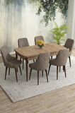 Rovena Eylül Meşe 80x132 Açılabilir Mdf Yemek Odası Takımı 6 Adet Sandalye