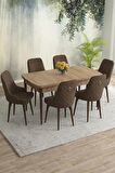 Rovena Eylül Meşe 80x132 Açılabilir Mdf Yemek Odası Takımı 6 Adet Sandalye