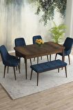 Rovena Eylül Barok 80x132 Açılabilir Mdf Yemek Odası Takımı 4 Adet Sandalye+1 Bench