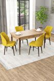 Rovena Arel Meşe 80x132 Açılabilir Mdf Yemek Odası Takımı 4 Adet Sandalye