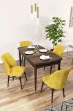 Rovena Arel Barok 80x132 Açılabilir Mdf Yemek Odası Takımı 4 Adet Sandalye