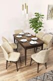 Rovena Arel Barok 80x132 Açılabilir Mdf Yemek Odası Takımı 6 Adet Sandalye