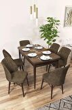 Rovena Arel Barok 80x132 Açılabilir Mdf Yemek Odası Takımı 6 Adet Sandalye