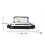 Üniversal Plaka Lambası 6 Led Güçlü Işık Su Geçirmez Krom Araç Plaka Işığı Ultra Parlak Oto Aydınlatma 12/24V 2 Adet